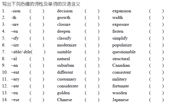 【英語(yǔ)】詞匯班周測(cè)三（含解析）